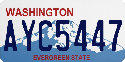 WA license plate AYC5447