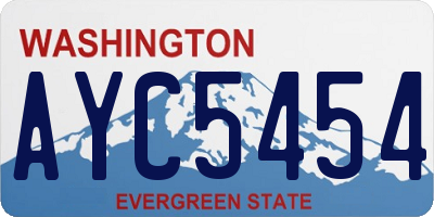 WA license plate AYC5454