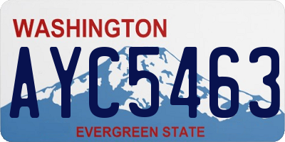 WA license plate AYC5463