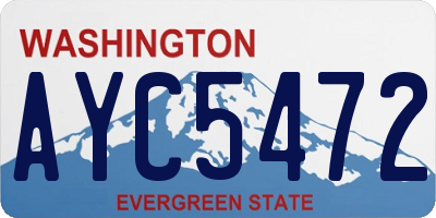 WA license plate AYC5472