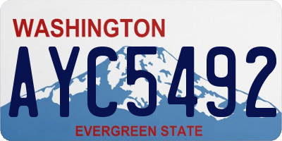 WA license plate AYC5492