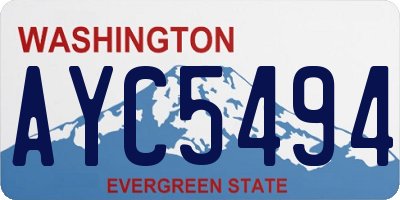 WA license plate AYC5494