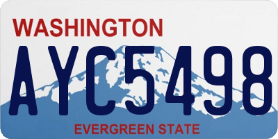 WA license plate AYC5498