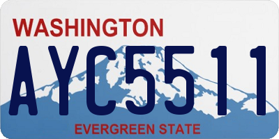 WA license plate AYC5511