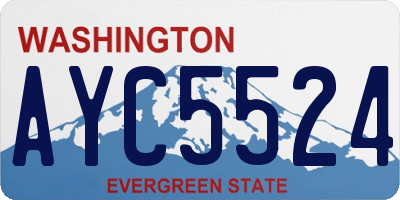 WA license plate AYC5524