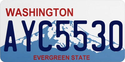 WA license plate AYC5530