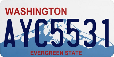 WA license plate AYC5531