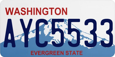 WA license plate AYC5533