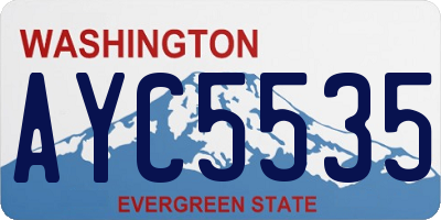 WA license plate AYC5535
