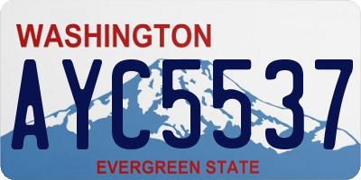 WA license plate AYC5537