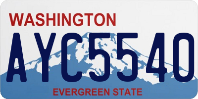 WA license plate AYC5540
