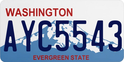 WA license plate AYC5543