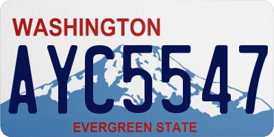 WA license plate AYC5547