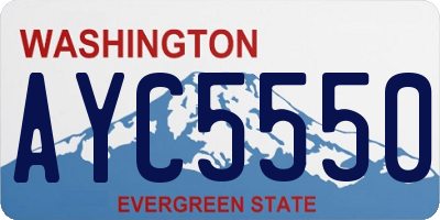 WA license plate AYC5550