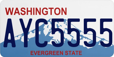 WA license plate AYC5555