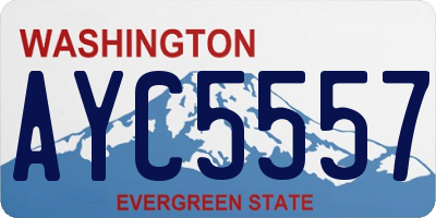 WA license plate AYC5557