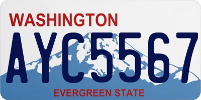 WA license plate AYC5567