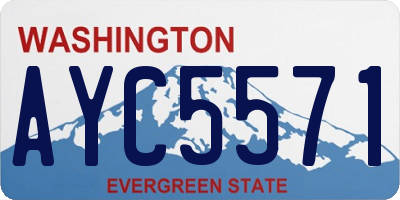WA license plate AYC5571