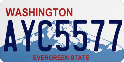 WA license plate AYC5577