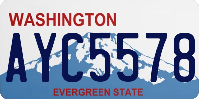 WA license plate AYC5578