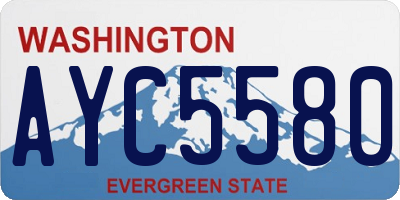 WA license plate AYC5580