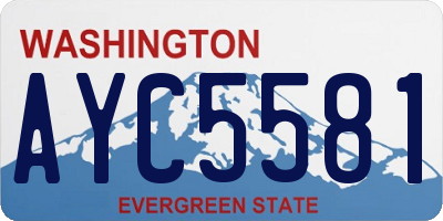 WA license plate AYC5581