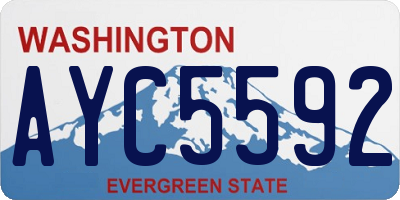 WA license plate AYC5592