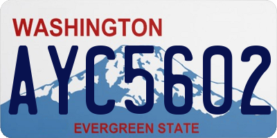 WA license plate AYC5602