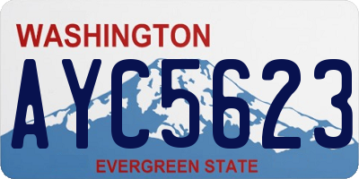 WA license plate AYC5623