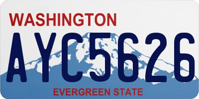 WA license plate AYC5626