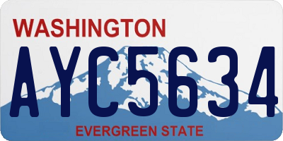 WA license plate AYC5634