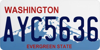 WA license plate AYC5636