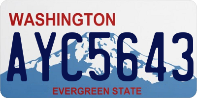 WA license plate AYC5643