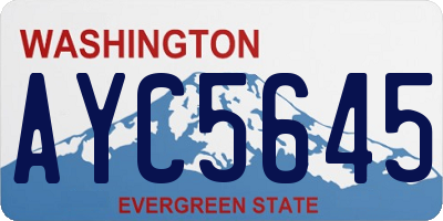 WA license plate AYC5645