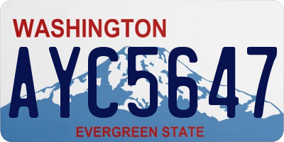WA license plate AYC5647