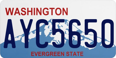 WA license plate AYC5650