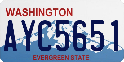 WA license plate AYC5651