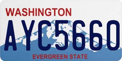 WA license plate AYC5660