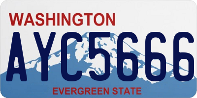 WA license plate AYC5666