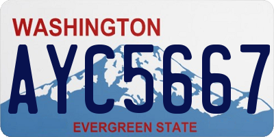 WA license plate AYC5667