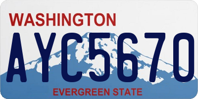 WA license plate AYC5670