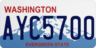 WA license plate AYC5700