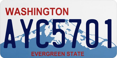 WA license plate AYC5701