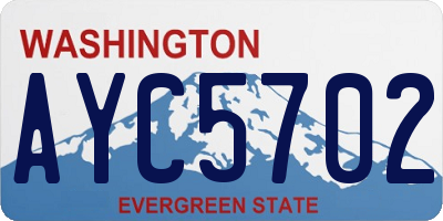 WA license plate AYC5702
