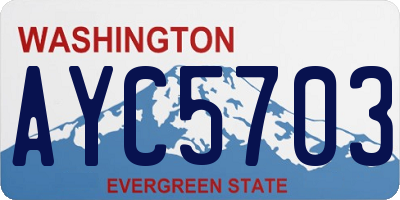 WA license plate AYC5703
