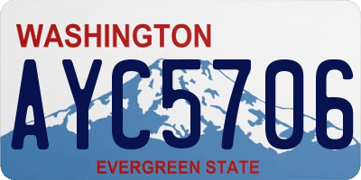 WA license plate AYC5706