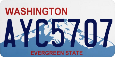 WA license plate AYC5707