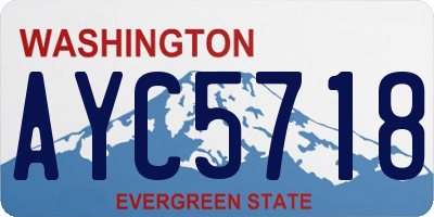 WA license plate AYC5718