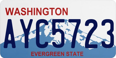 WA license plate AYC5723