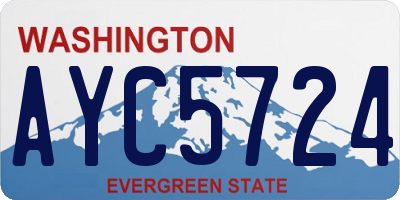 WA license plate AYC5724
